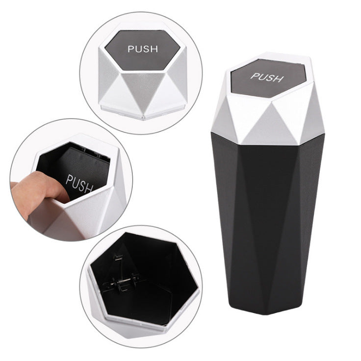 Mini Car & Desk Trash Can With Lid – ABS Bin, 4 Colors