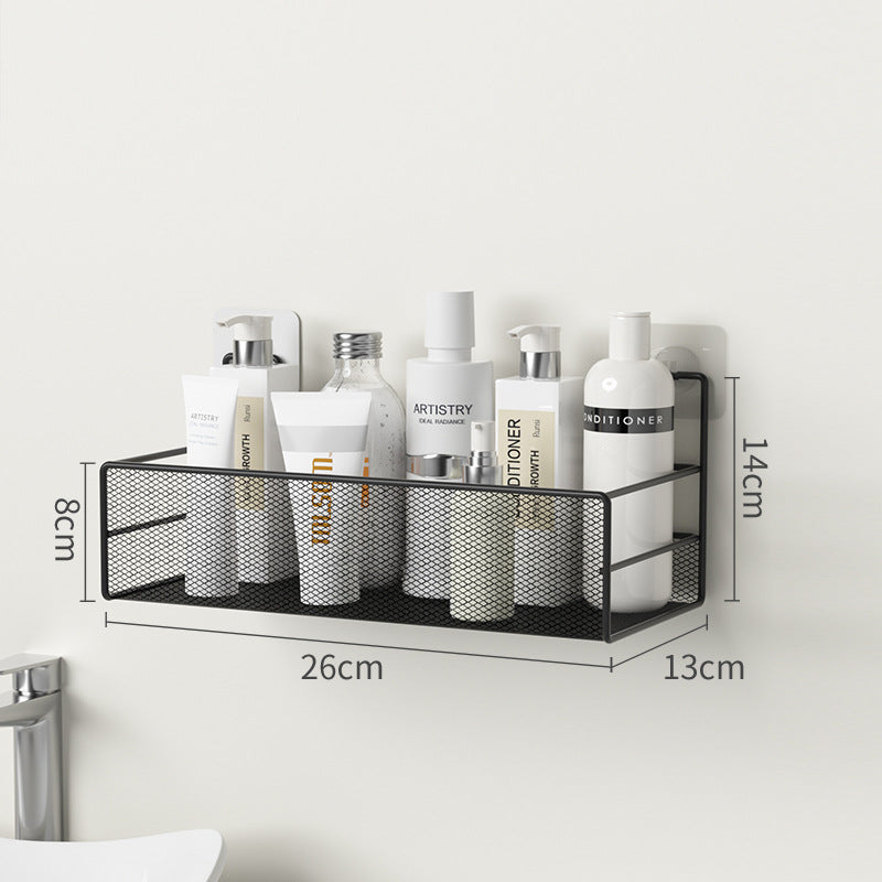 No Drill Wall Shower Shelf – Iron Mesh Bathroom Organizer Rack