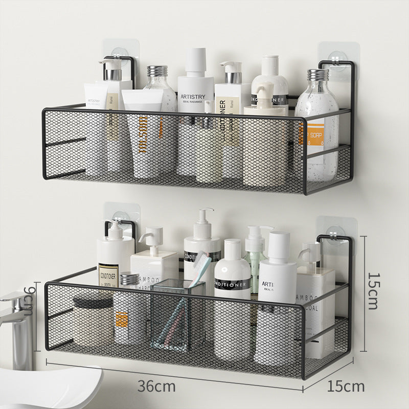 No Drill Wall Shower Shelf – Iron Mesh Bathroom Organizer Rack