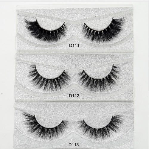 3D Faux Mink False Lashes – Natural Cat Eye Style, Cotton Band, 18 Styles