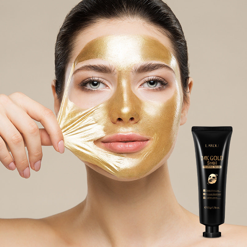 Gold Foil Snail Mucin Peel-Off Face Mask – Deep Hydration, 50g