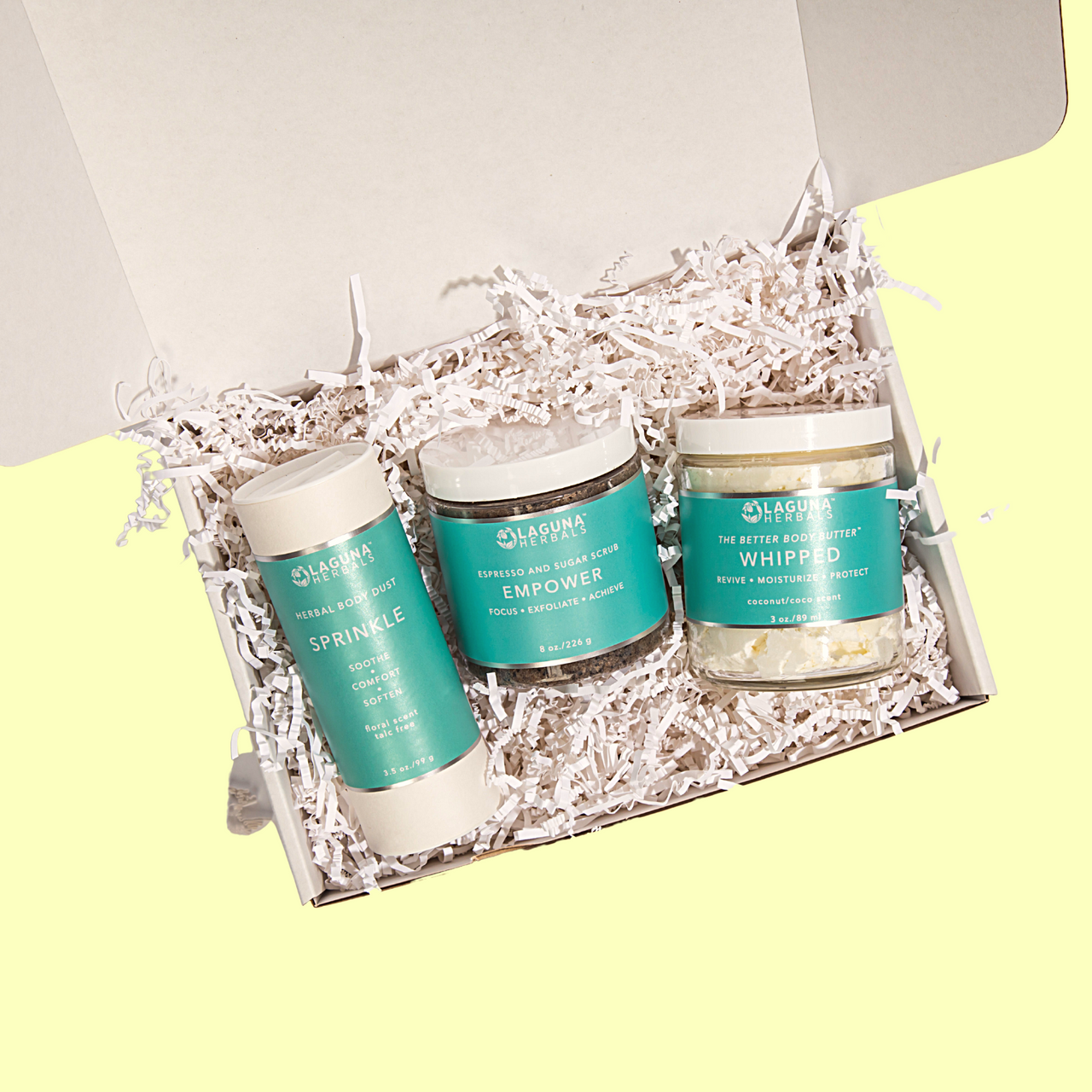3-Step Organic Coffee Body Scrub Set – Espresso Scrub, Herbal Powder & Whipped Butter
