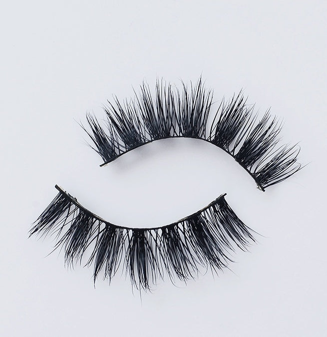 3D Faux Mink False Lashes – Natural Cat Eye Style, Cotton Band, 18 Styles