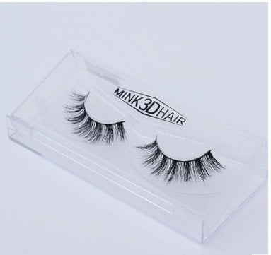 3D Faux Mink False Lashes – Natural Cat Eye Style, Cotton Band, 18 Styles