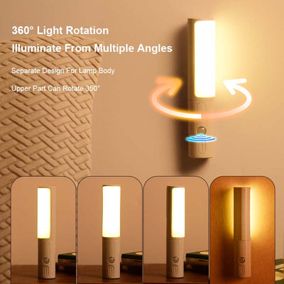 Motion Sensor LED Night Light – Rechargeable, 3 Color Temps, 350° Rotate