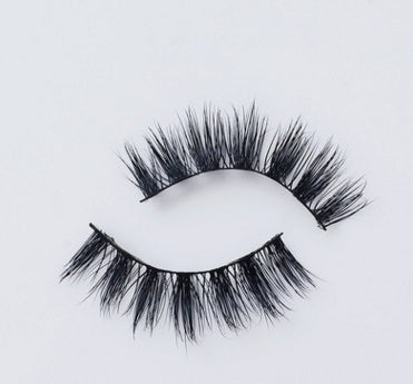 3D Faux Mink False Lashes – Natural Cat Eye Style, Cotton Band, 18 Styles
