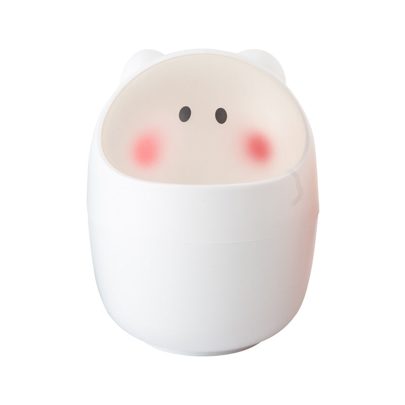 Mini Desktop Trash Can – Small Plastic Desk Bin for Office, Bedroom & Vanity | White, Blue, Pink
