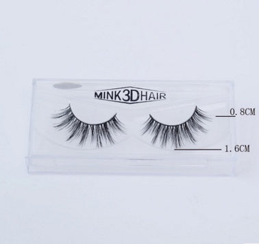 3D Faux Mink False Lashes – Natural Cat Eye Style, Cotton Band, 18 Styles