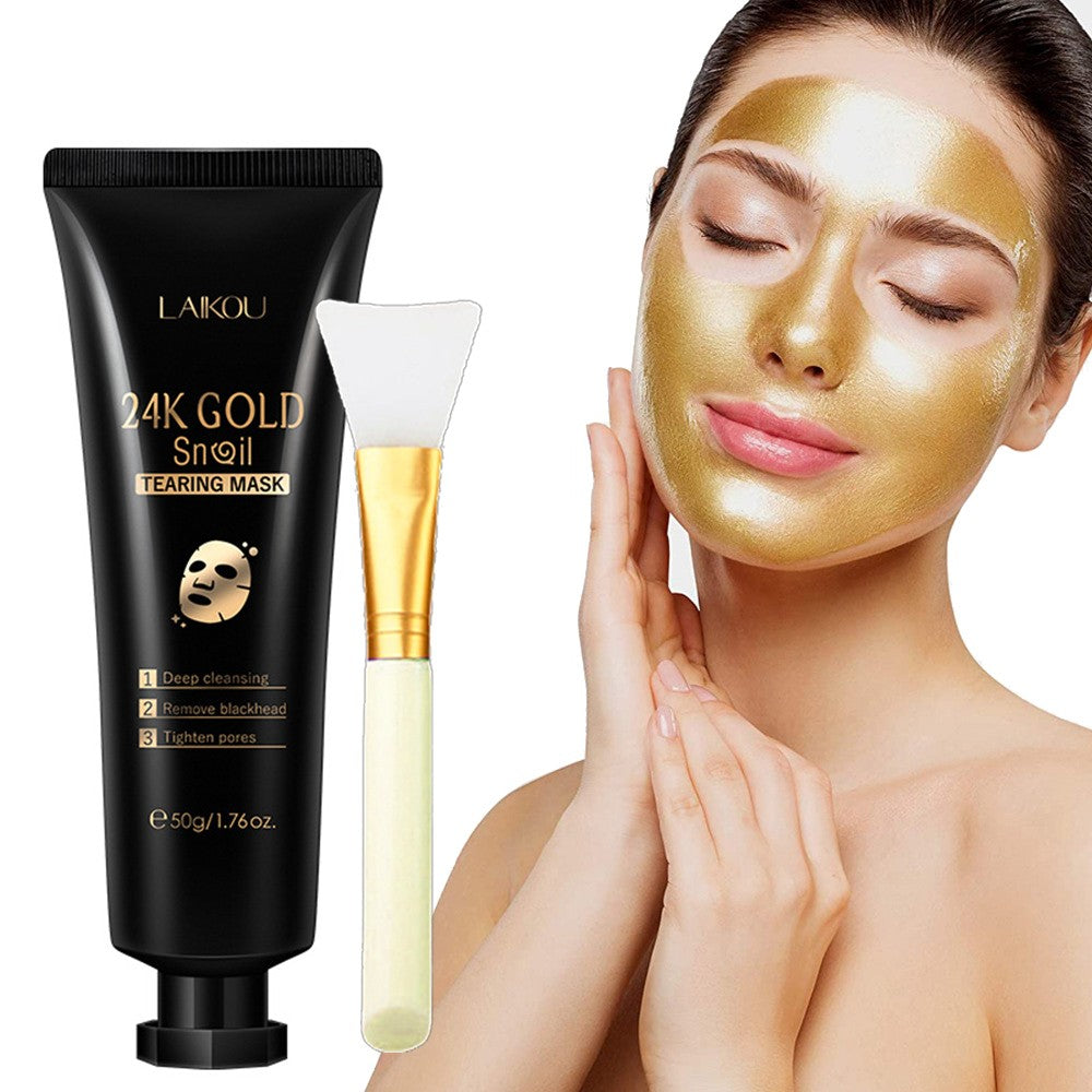 Gold Foil Snail Mucin Peel-Off Face Mask – Deep Hydration, 50g
