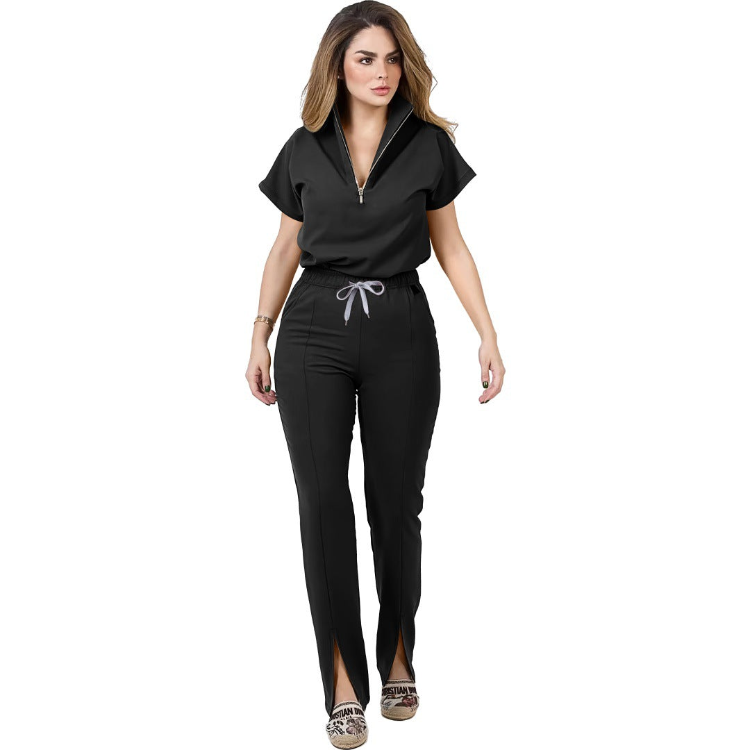 Quick-Dry Short Sleeve Scrubs Set – 8 Vibrant Colors, Sizes S–XXL