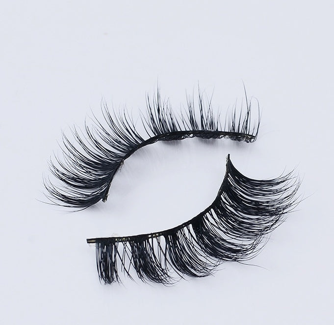 3D Faux Mink False Lashes – Natural Cat Eye Style, Cotton Band, 18 Styles