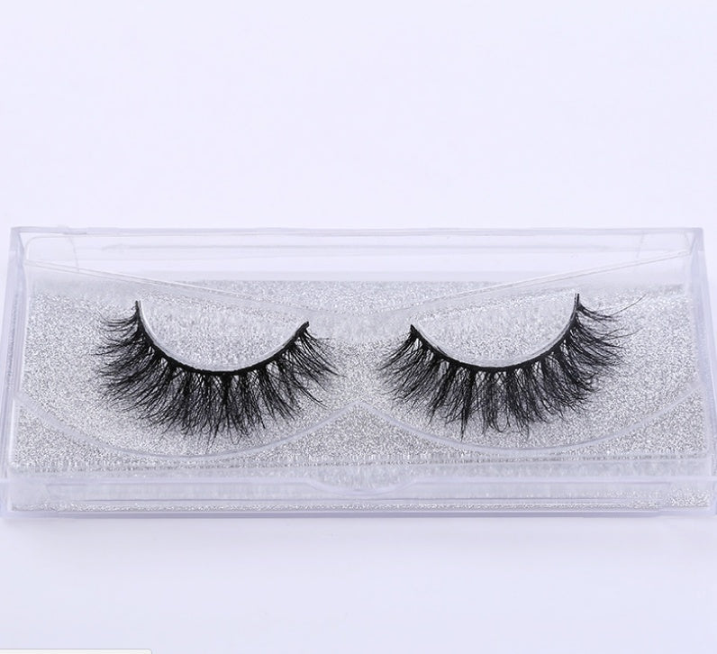3D Faux Mink False Lashes – Natural Cat Eye Style, Cotton Band, 18 Styles