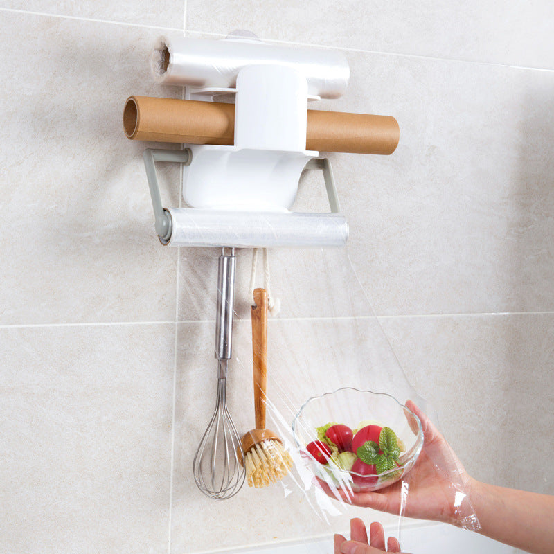 Multifunctional Paper Towel Holder & Kitchen Roll Stand – Countertop Plastic Rack, White