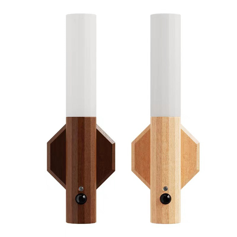 Wood Grain Magnetic Motion Sensor LED Night Light – USB Rechargeable