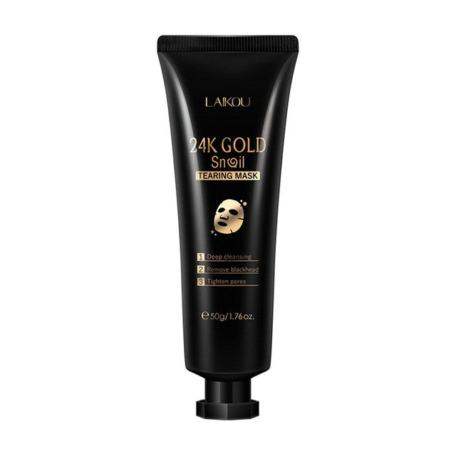 Gold Foil Snail Mucin Peel-Off Face Mask – Deep Hydration, 50g