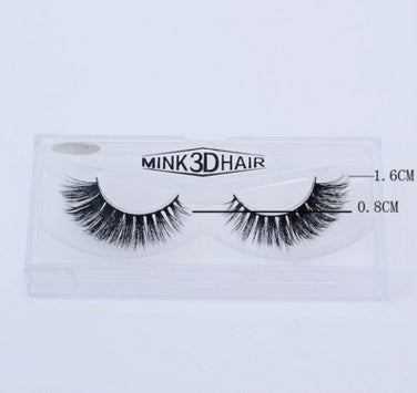 3D Faux Mink False Lashes – Natural Cat Eye Style, Cotton Band, 18 Styles