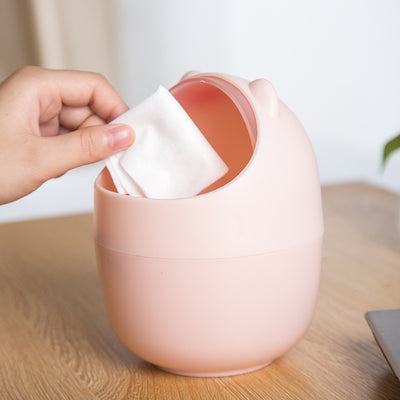 Mini Desktop Trash Can – Small Plastic Desk Bin for Office, Bedroom & Vanity | White, Blue, Pink