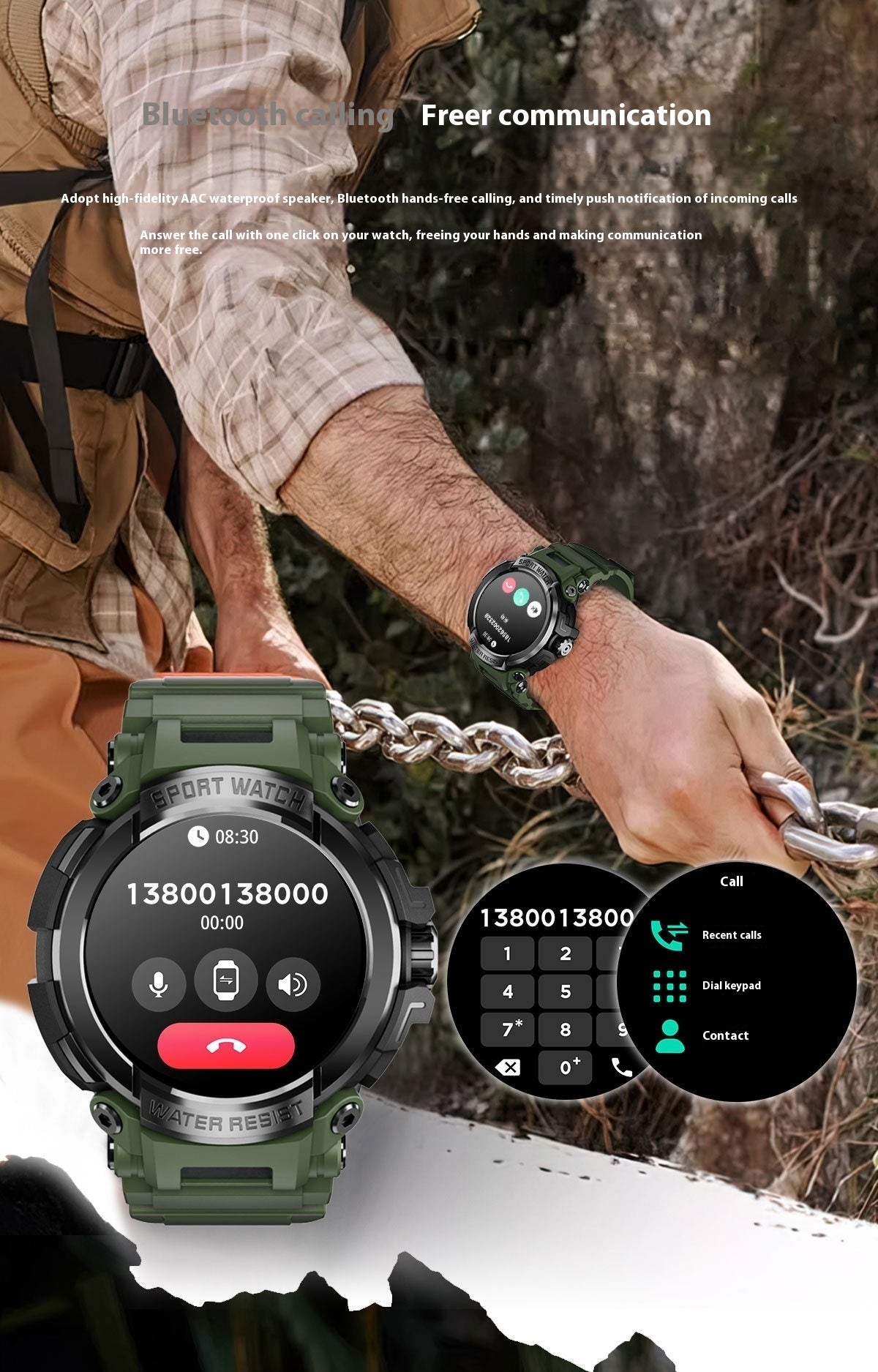 Smart Watch – Bluetooth Calling, Heart Rate, Blood Pressure & Sleep Monitoring Fitness Tracker