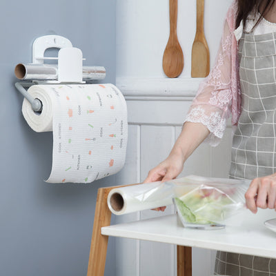 Multifunctional Paper Towel Holder & Kitchen Roll Stand – Countertop Plastic Rack, White