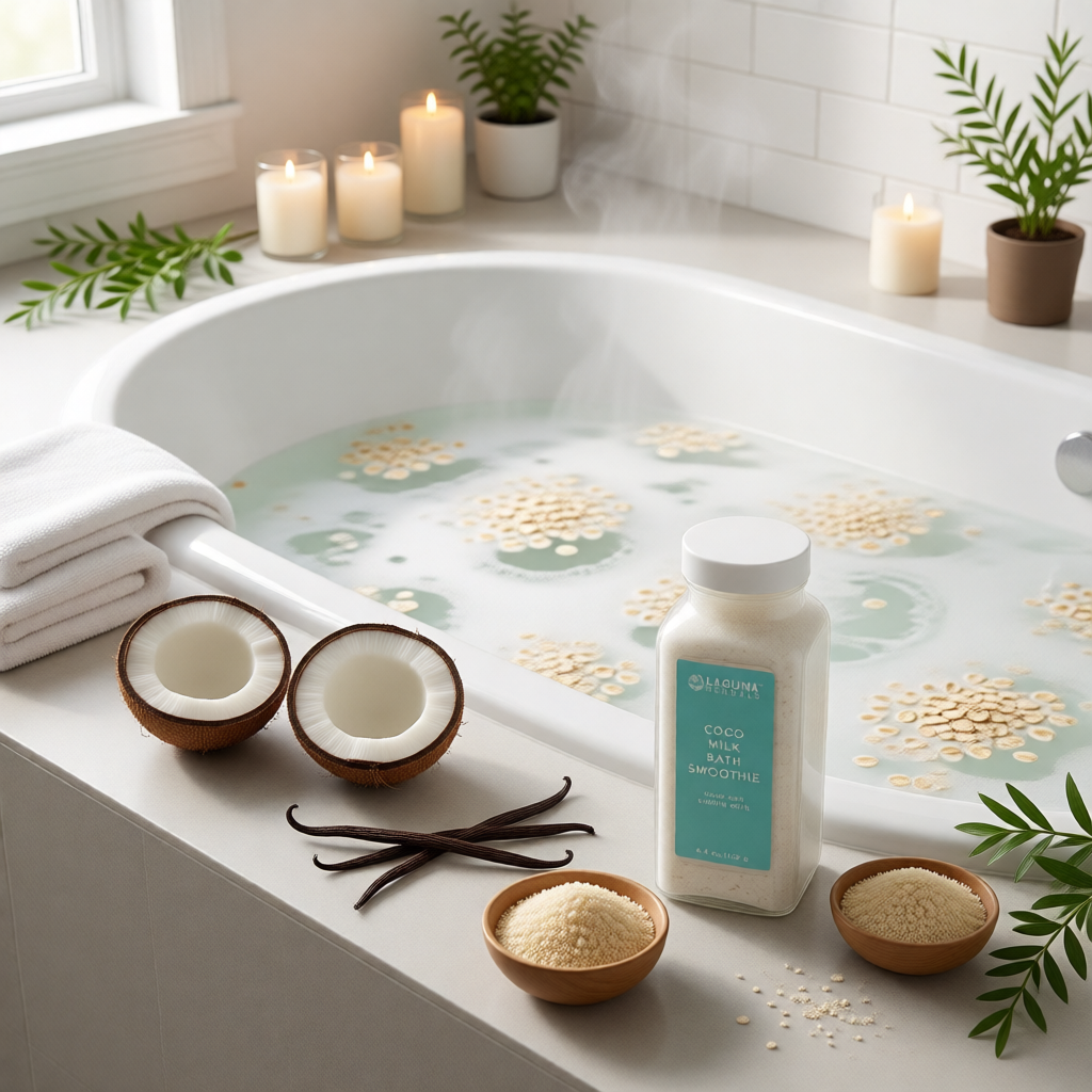 Coconut Milk Bath Soak with Colloidal Oatmeal & Vanilla – Organic, 4.4oz