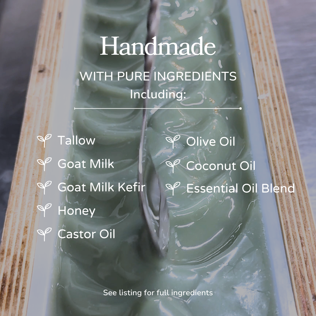 Blue Tansy Natural Facial Bar – Tallow, Goat Milk & Probiotic, 5oz