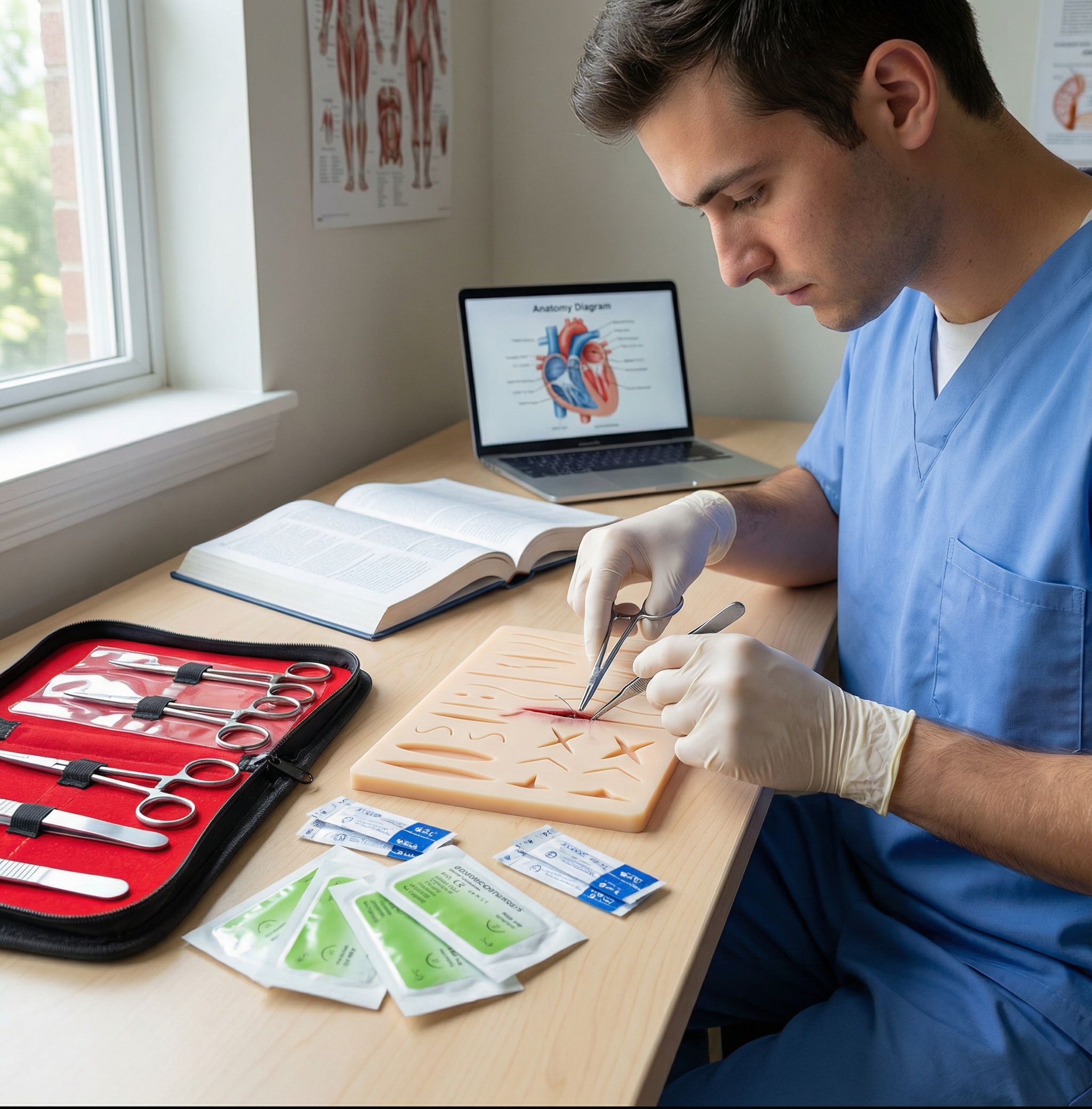 Suture Practice Kit for Medical Students – 3-Layer Pad & Full Tool Set