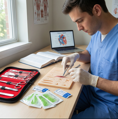 Suture Practice Kit for Medical Students – 3-Layer Pad & Full Tool Set