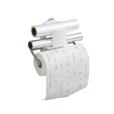 Multifunctional Paper Towel Holder & Kitchen Roll Stand – Countertop Plastic Rack, White