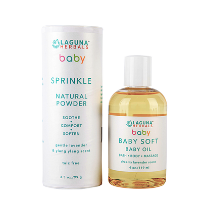 Organic Baby Oil and Talc-Free Powder Set
