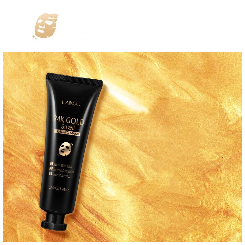 Gold Foil Snail Mucin Peel-Off Face Mask – Deep Hydration, 50g