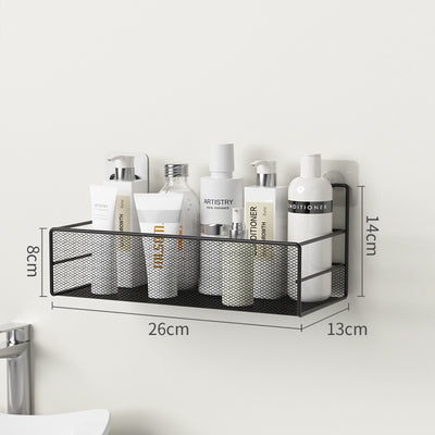 No Drill Wall Shower Shelf – Iron Mesh Bathroom Organizer Rack