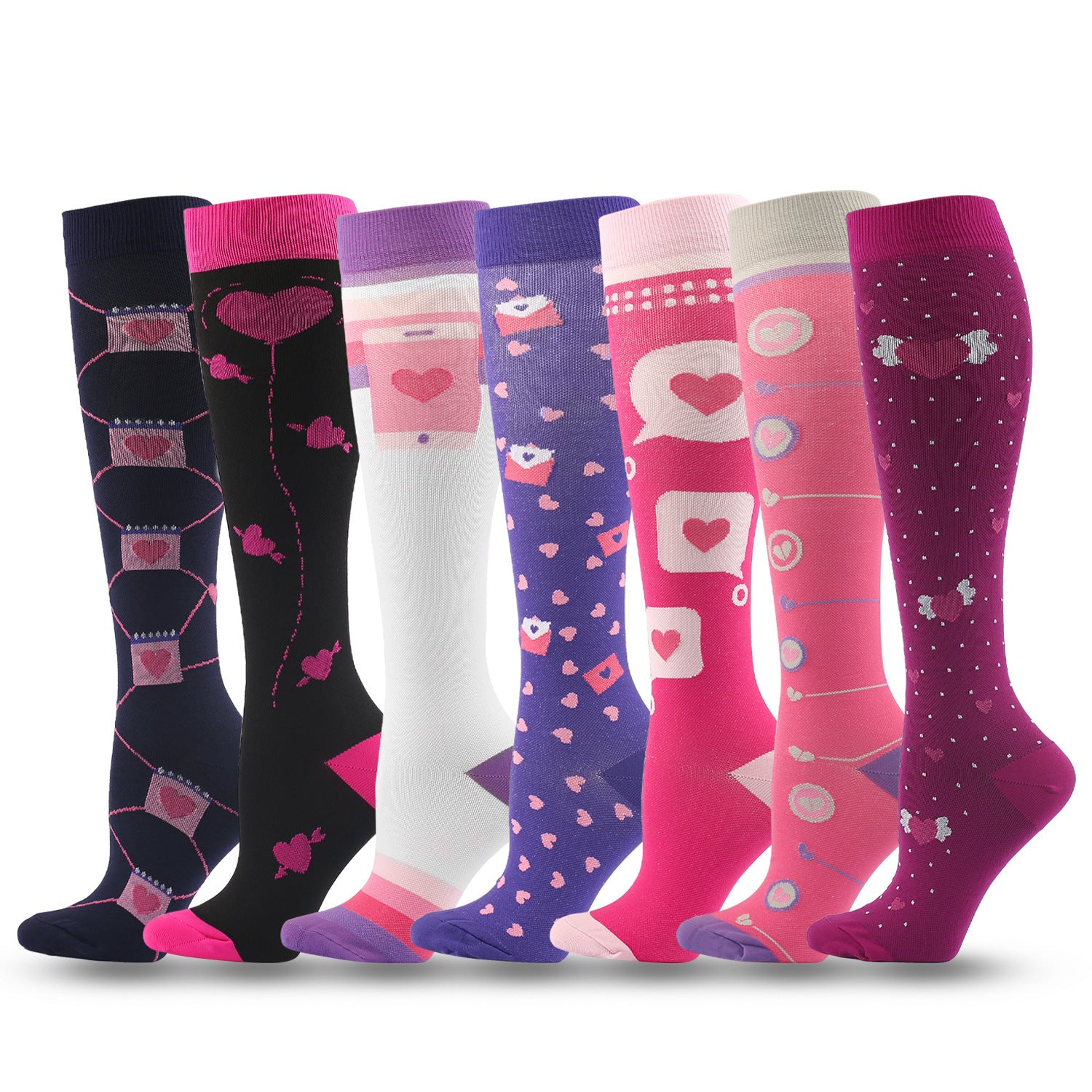 Graduated Compression Socks for Nurses – Fun Patterns, Sizes S/M & L/XL