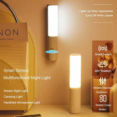 Motion Sensor LED Night Light – Rechargeable, 3 Color Temps, 350° Rotate