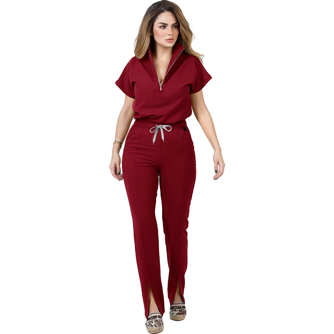 Quick-Dry Short Sleeve Scrubs Set – 8 Vibrant Colors, Sizes S–XXL