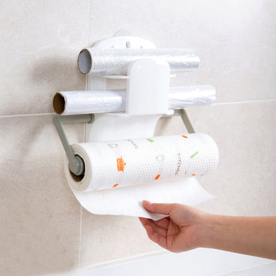 Multifunctional Paper Towel Holder & Kitchen Roll Stand – Countertop Plastic Rack, White