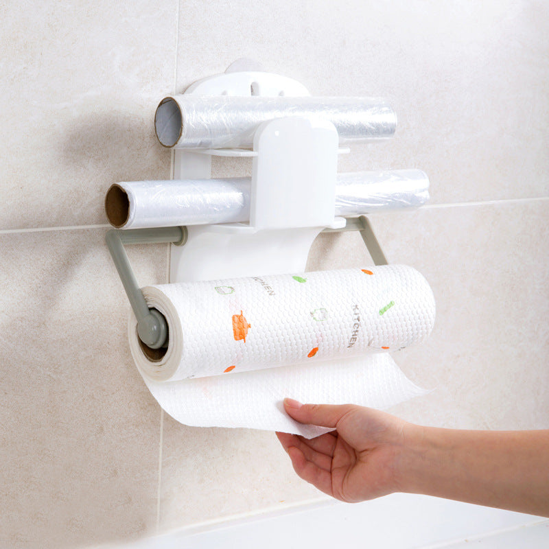 Multifunctional Paper Towel Holder & Kitchen Roll Stand – Countertop Plastic Rack, White
