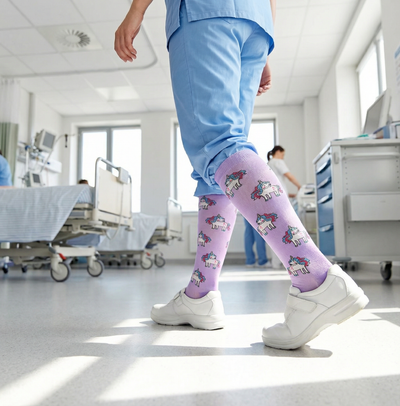 Graduated Compression Socks for Nurses – Fun Patterns, Sizes S/M & L/XL