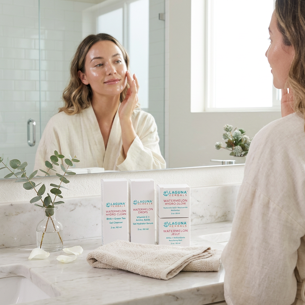 Watermelon Bliss Skincare Set – Complete 4-Step Organic Hydrating Face Routine