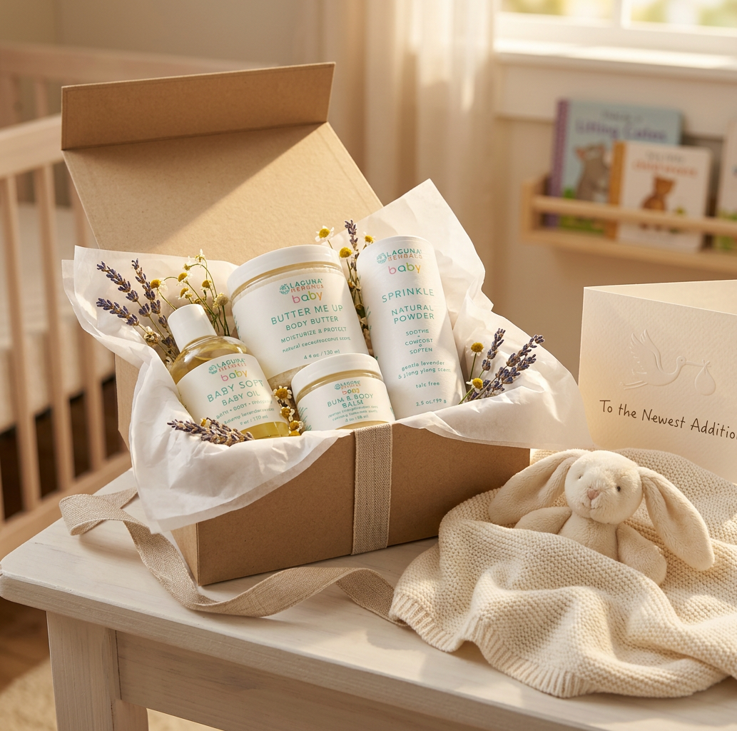Organic Baby Gift Set – 4-Piece Certified Organic Skincare for Newborns, Free Shipping