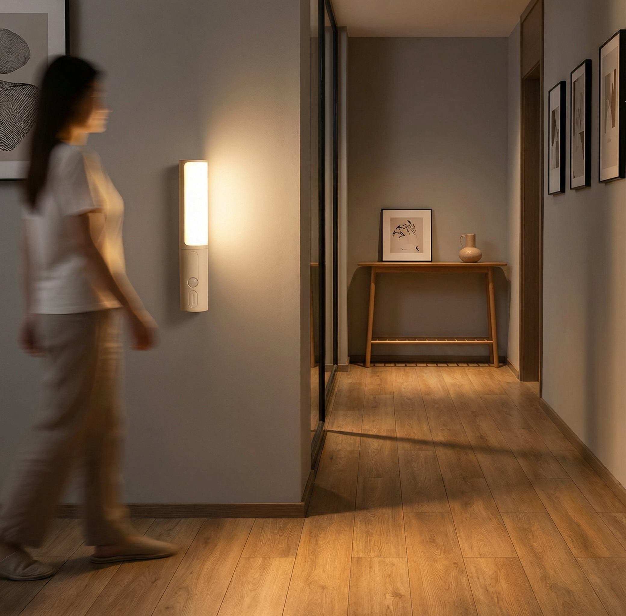 Motion Sensor LED Night Light – Rechargeable, 3 Color Temps, 350° Rotate