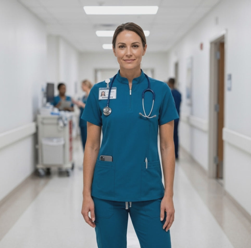 Medical Scrubs Set for Nurses & Doctors – Moisture-Wicking, 9 Colors