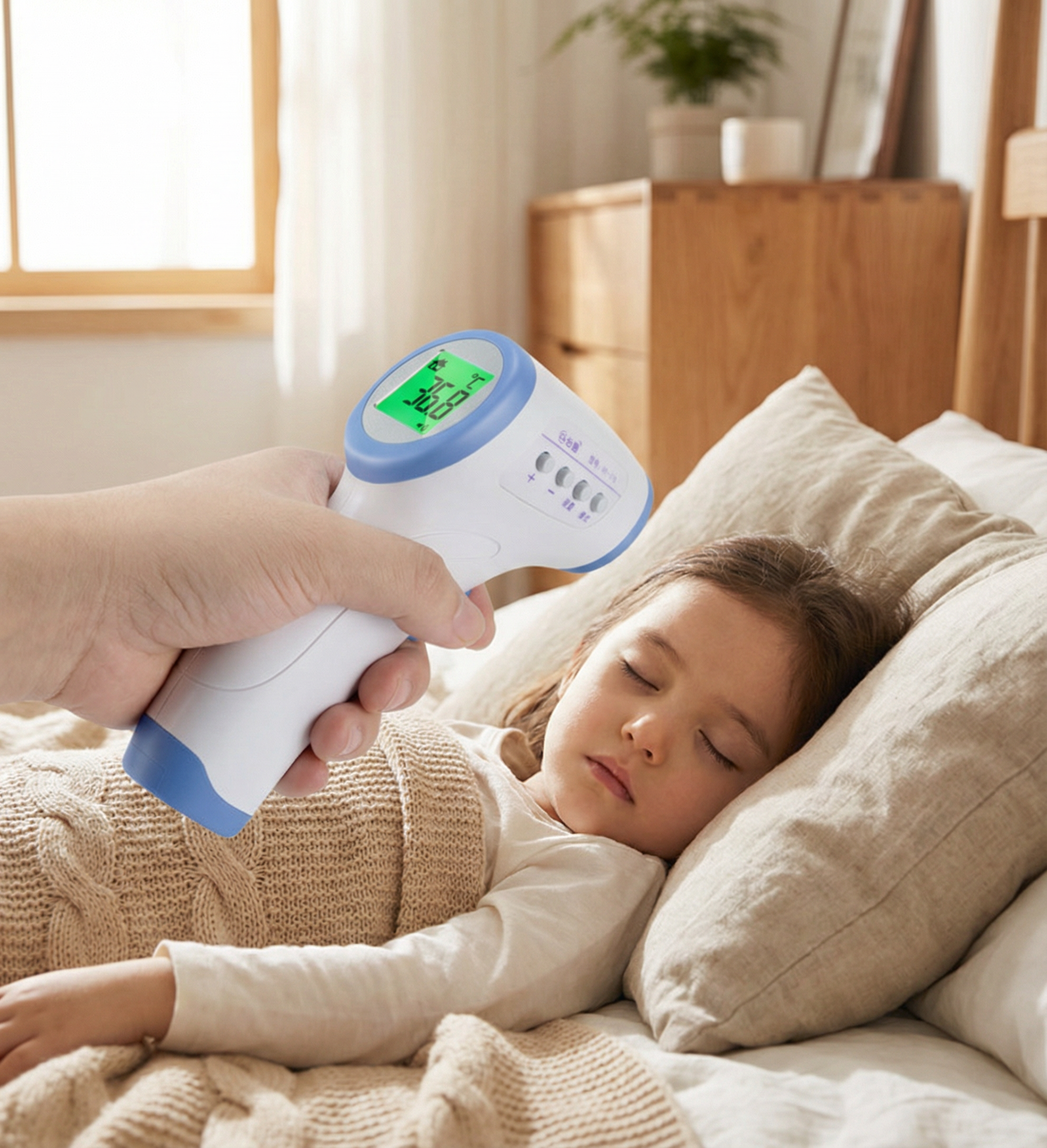 Non-Contact Infrared Thermometer – Medical Grade, 32-Reading Memory